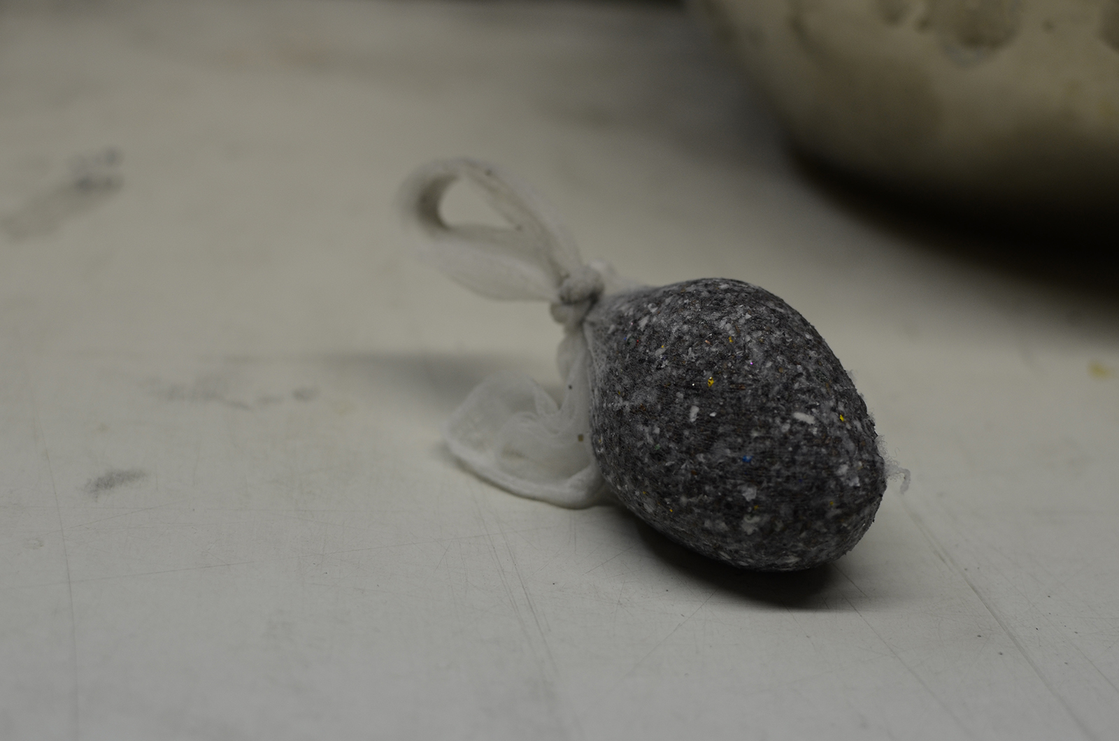 Cotton dried up in nets.